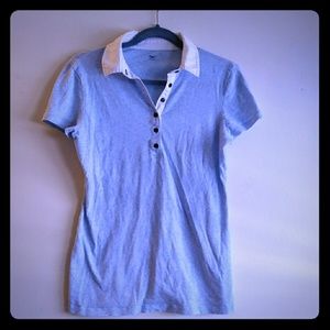 Gap Baby Blue & White Short Sleeve in Large NWOT